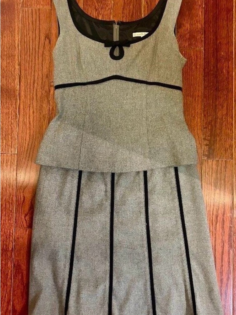 Vintage Nanette Lepore Gray and Black Vintage Top and Skirt Set